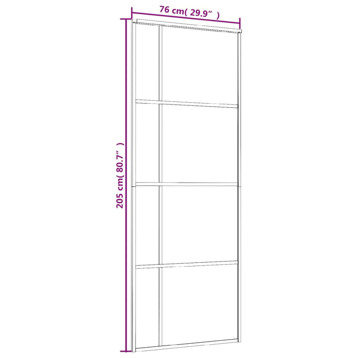 Porta Scorrevole ESG Vetro e Alluminio 76x205 cm Bianca 151680