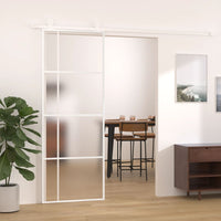 Porta Scorrevole ESG Vetro e Alluminio 75x205 cm Bianca cod mxl 65068