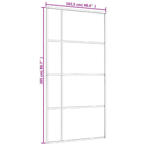 Porta Scorrevole in Vetro ESG e Alluminio 102,5x205 cm Nera 151686