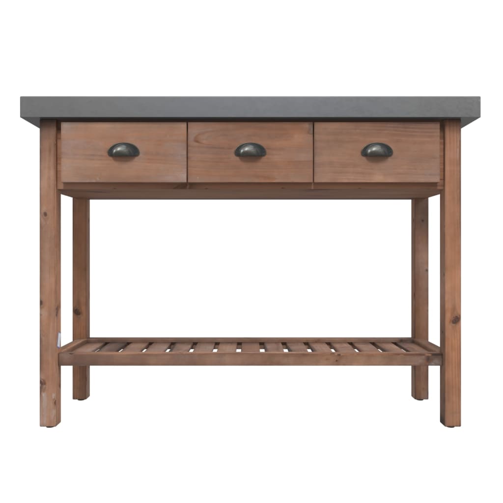 Tavolo Consolle 110x35x80 cm in Legno Massello di Abete 340768