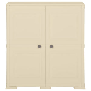 Armadietto in Plastica 79x43x85,5 cm Effetto Legno Bianco