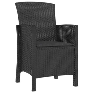 Sedia da Giardino con Cuscini 2 pz in Rattan PP Grafite 318229