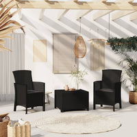 Sedia da Giardino con Cuscini 2 pz in Rattan PP Grafite 318229