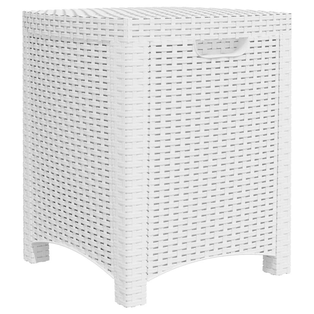 Baule da Giardino 39x39x46 cm in Rattan PP Bianco cod mxl 71139