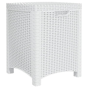 Baule da Giardino 39x39x46 cm in Rattan PP Bianco 318233