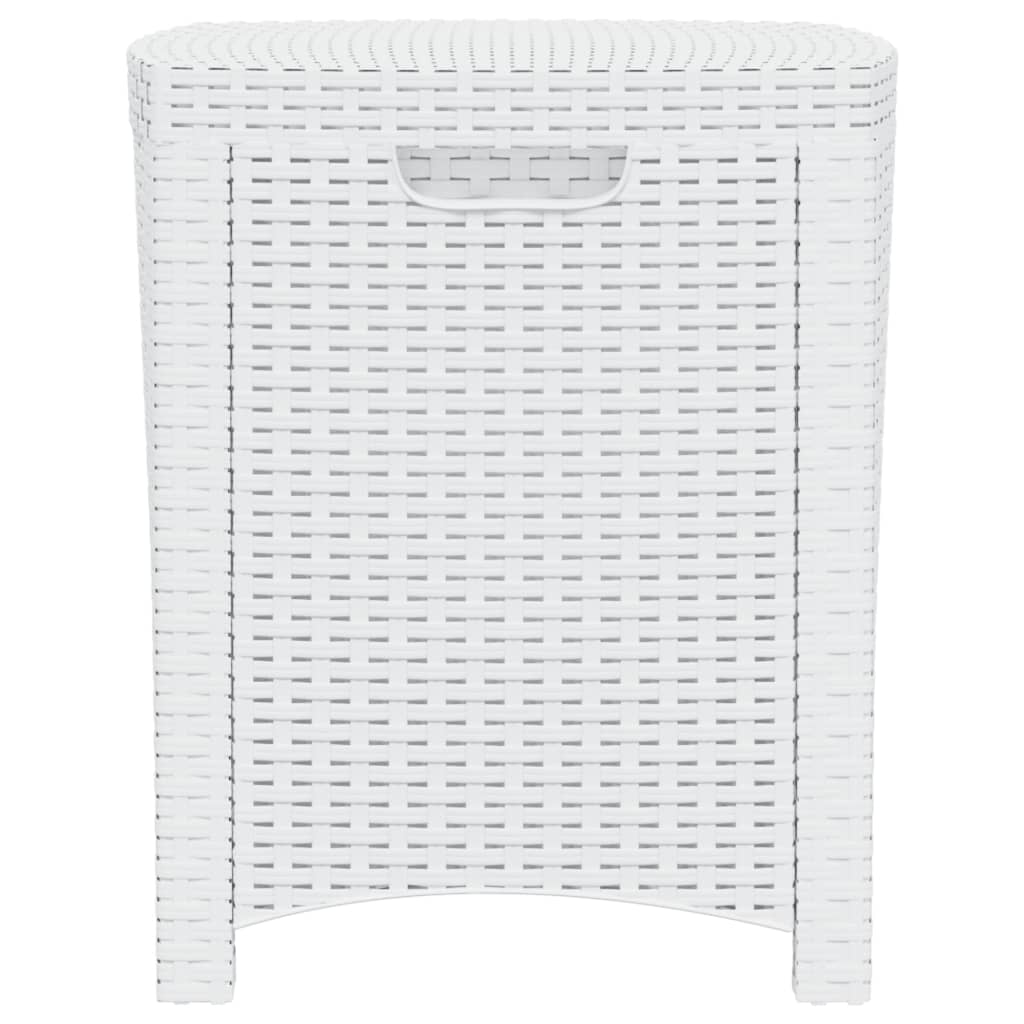 Baule da Giardino 39x39x46 cm in Rattan PP Bianco cod mxl 71139