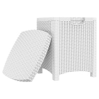 Baule da Giardino 39x39x46 cm in Rattan PP Bianco cod mxl 71139