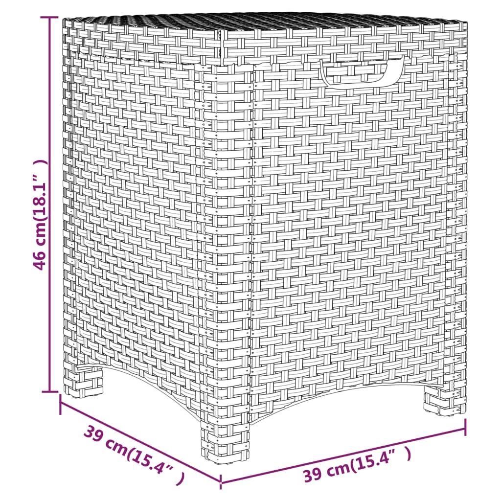 Baule da Giardino 39x39x46 cm in Rattan PP Bianco cod mxl 71139