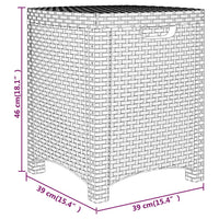 Baule da Giardino 39x39x46 cm in Rattan PP Bianco cod mxl 71139