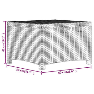 Baule da Giardino 60x54x41 cm Grafite in Rattan PP cod mxl 69499