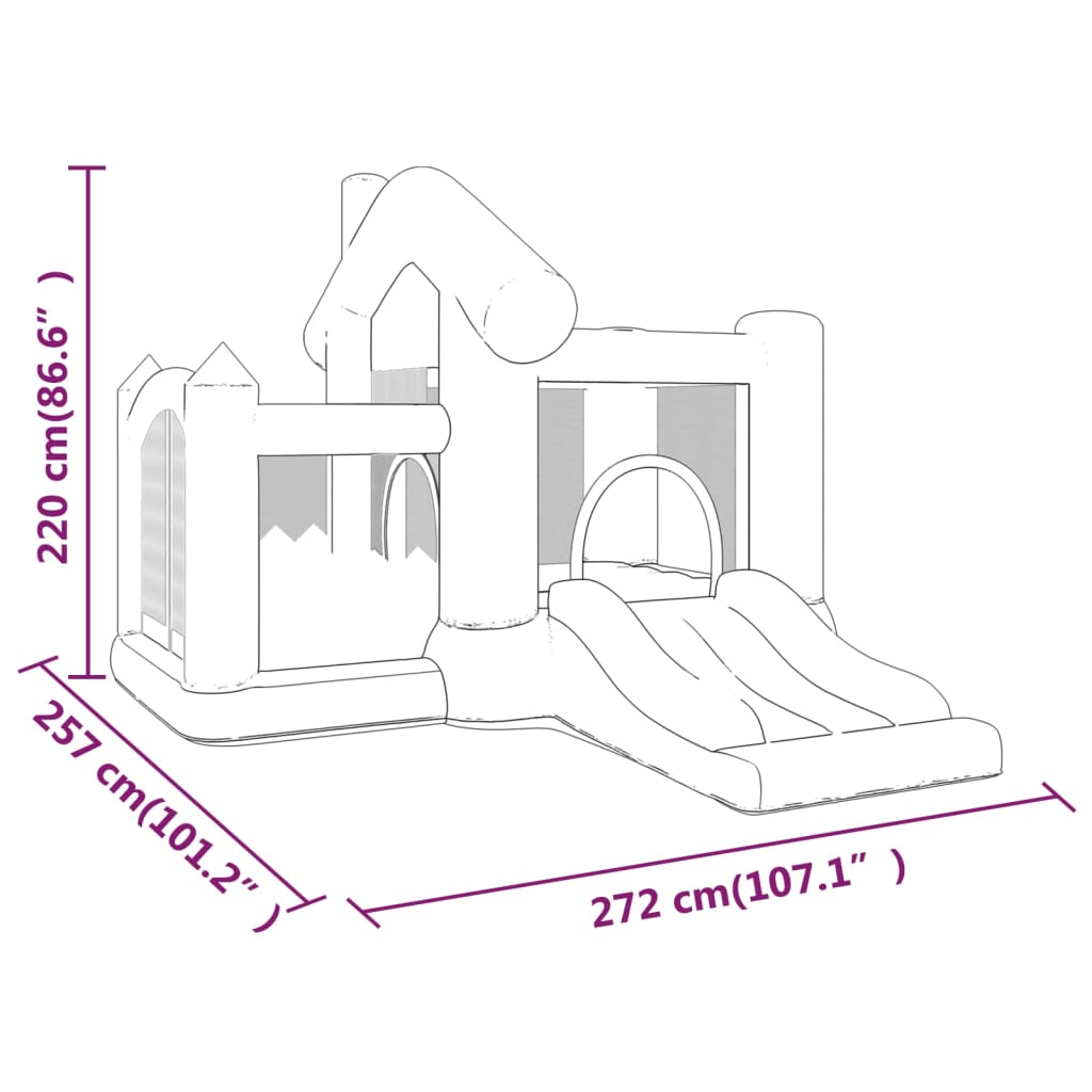 Happy Hop Castello Gonfiabile con Scivolo 272x257x220 cm in PVC