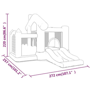 Happy Hop Castello Gonfiabile con Scivolo 272x257x220 cm in PVC