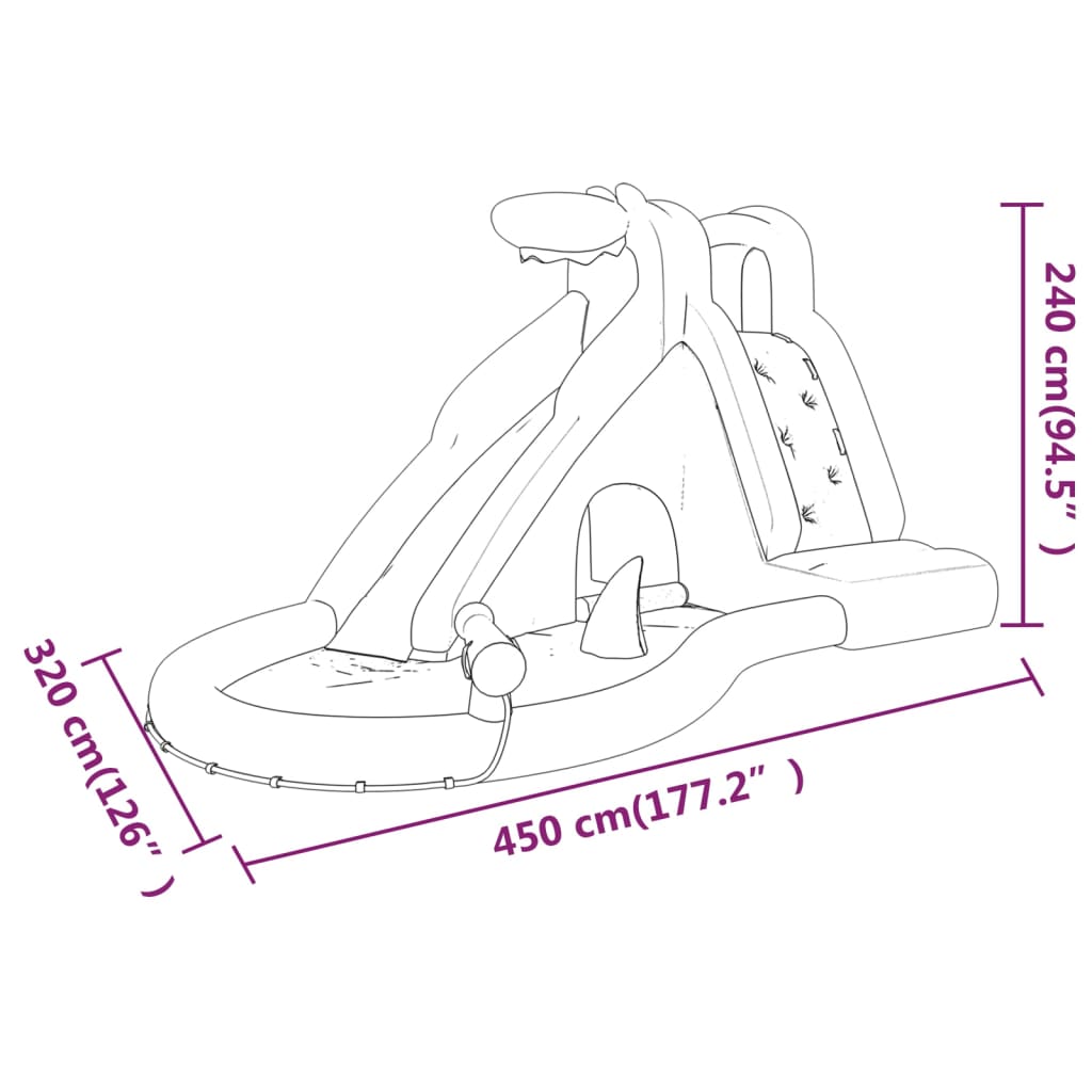 Happy Hop Scivolo d'Acqua Gonfiabile con Piscina 450x320x240 cm in PVC 93449