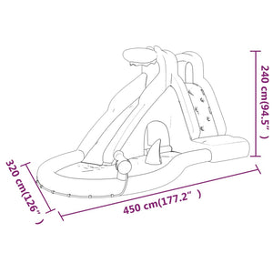 Happy Hop Scivolo d'Acqua Gonfiabile con Piscina 450x320x240 cm in PVC