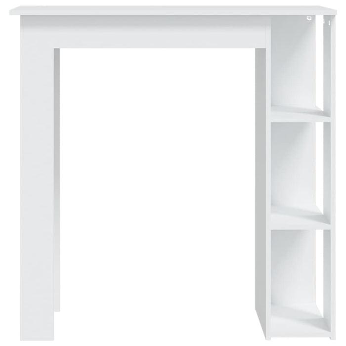 Tavolino da Bar con Ripiani Bianco 102x50x103,5cm in Truciolato 809458