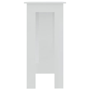 Tavolino da Bar con Ripiani Bianco Lucido 102x50x103,5 cm cod mxl 50988