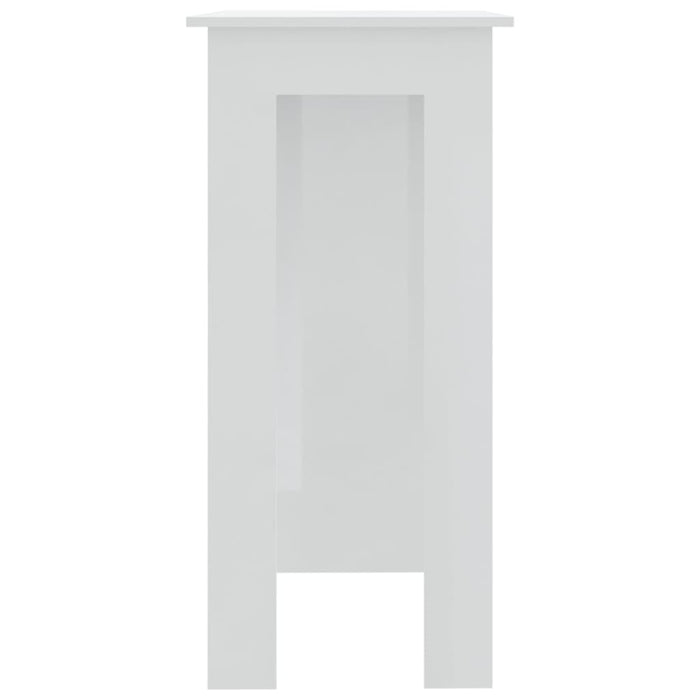 Tavolino da Bar con Ripiani Bianco Lucido 102x50x103,5 cm cod mxl 50988