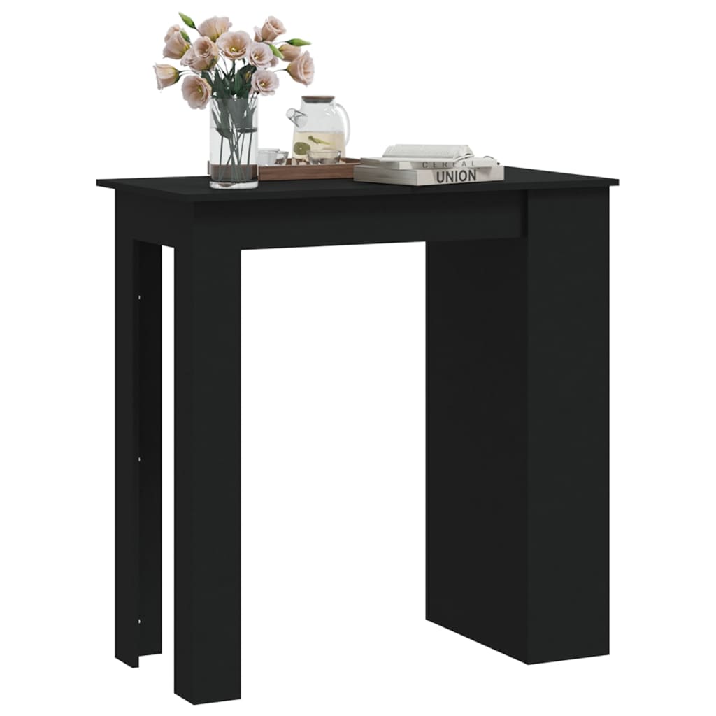 Tavolino da Bar con Ripiani Nero 102x50x103,5 cm in Truciolato cod mxl 29858