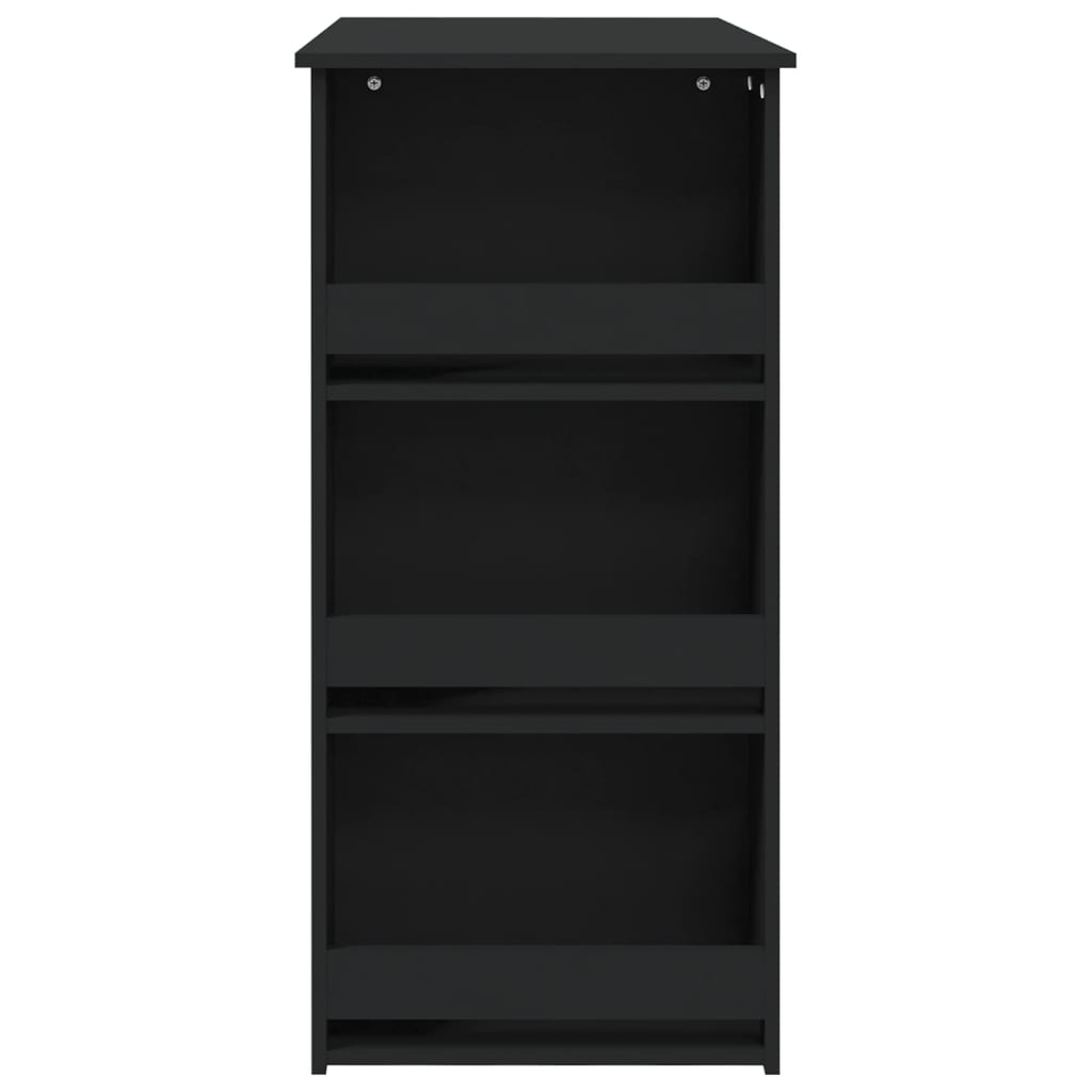 Tavolino da Bar con Ripiani Nero 102x50x103,5 cm in Truciolato cod mxl 29858