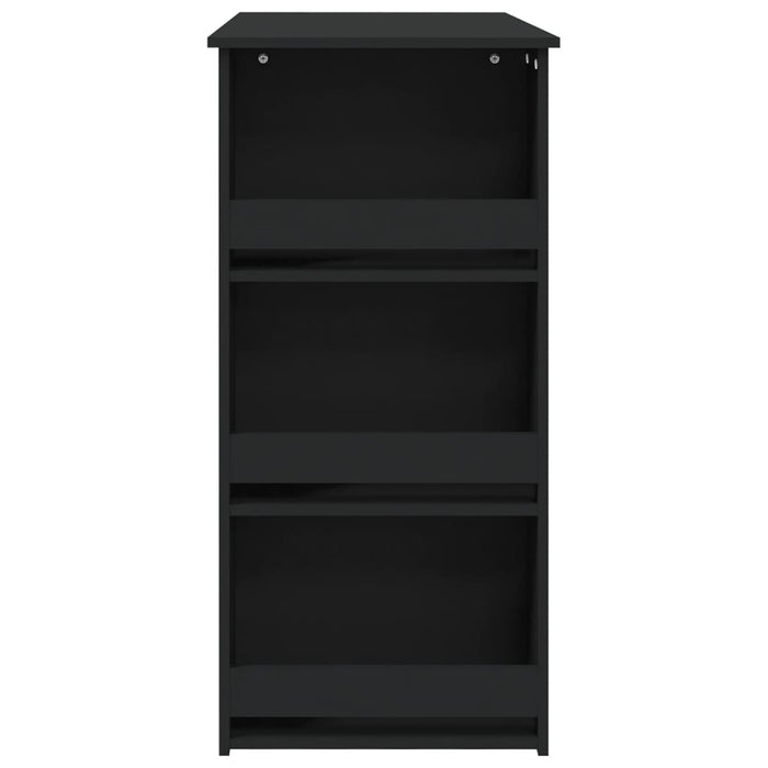 Tavolino da Bar con Ripiani Nero 102x50x103,5 cm in Truciolato cod mxl 29858