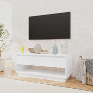 Mobile TV Bianco Lucido 102x41x44 cm in Truciolato 809491