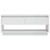 Mobile TV Bianco Lucido 102x41x44 cm in Truciolato 809491