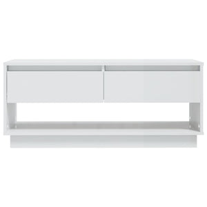 Mobile TV Bianco Lucido 102x41x44 cm in Truciolato 809491