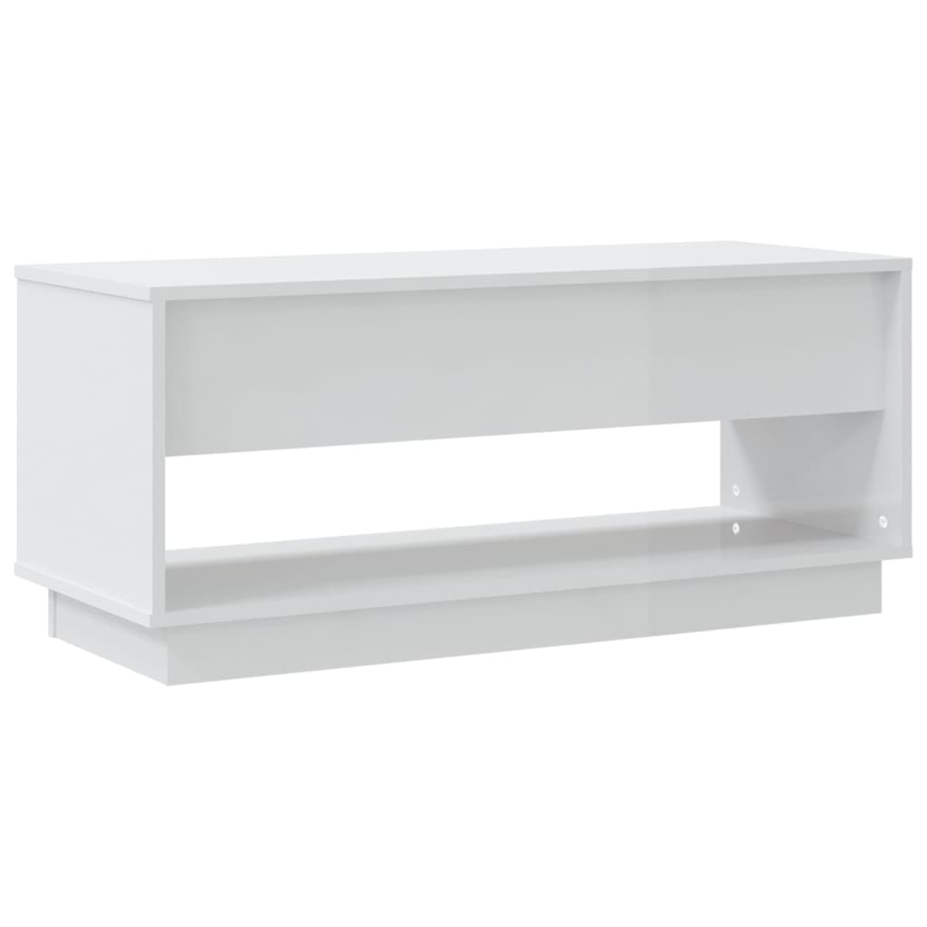 Mobile TV Bianco Lucido 102x41x44 cm in Truciolato 809491