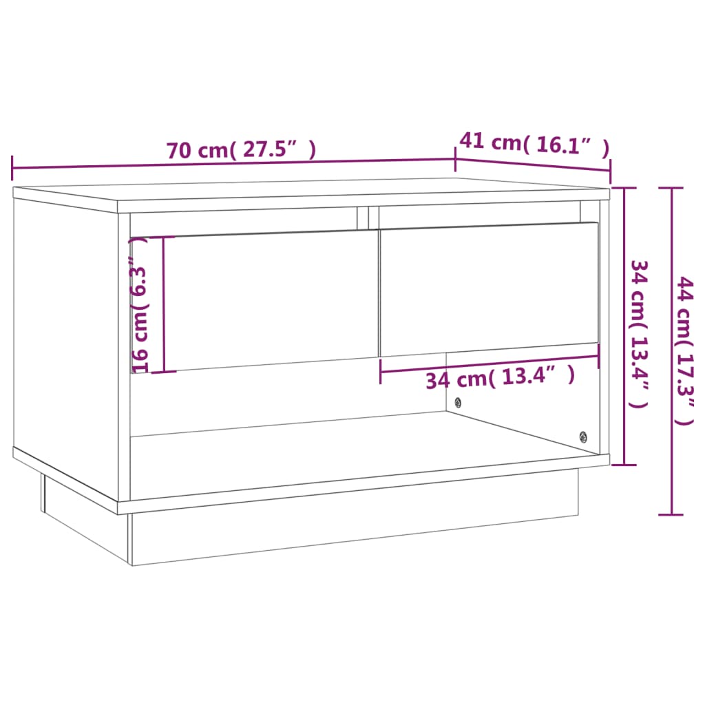 Mobile TV Grigio Cemento 70x41x44 cm in Truciolato 809498