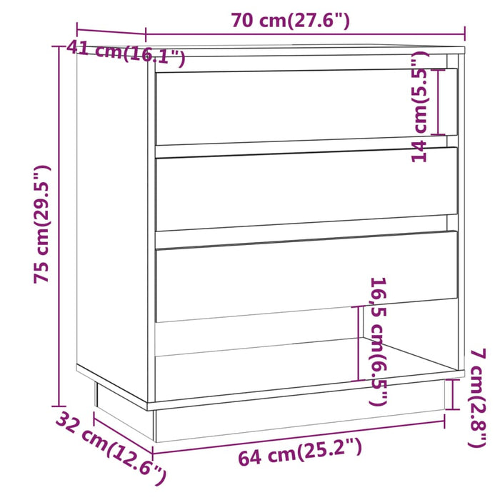 Credenza Bianca 70x41x75 cm in Truciolato 809548