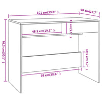 Scrivania Nera 101x50x76,5 cm in Truciolato 809558