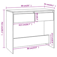 Tavolo Consolle Nero 89x41x76,5 cm in Acciaio cod mxl 10113