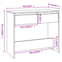 Tavolo Consolle Grigio Cemento 89x41x76,5 cm in Acciaio cod mxl 18175