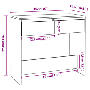 Tavolo Consolle Grigio Cemento 89x41x76,5 cm in Acciaio cod mxl 18175