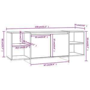 Mobile Porta TV Bianco 130x35x50 cm in Truciolato 809584