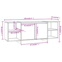 Mobile Porta TV Nero 130x35x50 cm in Truciolato 809585