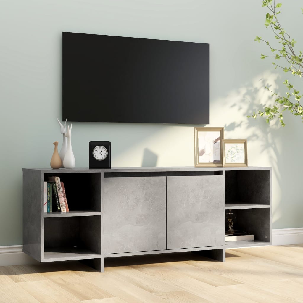 Mobile TV Grigio Cemento 130x35x50 cm in Truciolato 809588