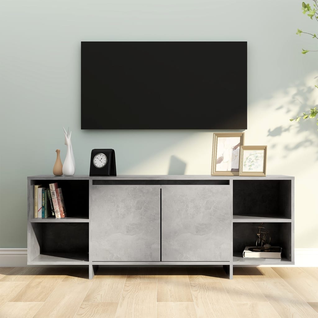 Mobile TV Grigio Cemento 130x35x50 cm in Truciolato 809588