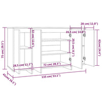 Credenza Nera 135x41x75 cm in Truciolato cod mxl 12207