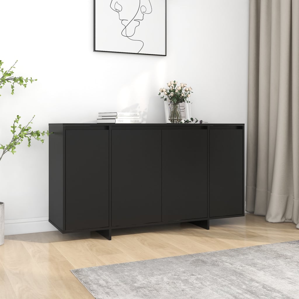 Credenza Nera 135x41x75 cm in Truciolato cod mxl 12207