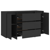 Credenza con 3 Cassetti Nera 120x41x75 cm in Truciolato cod mxl 12304