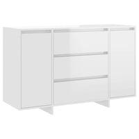 Credenza con 3 Cassetti Bianco Lucido 120x41x75cm in Truciolato cod mxl 10140