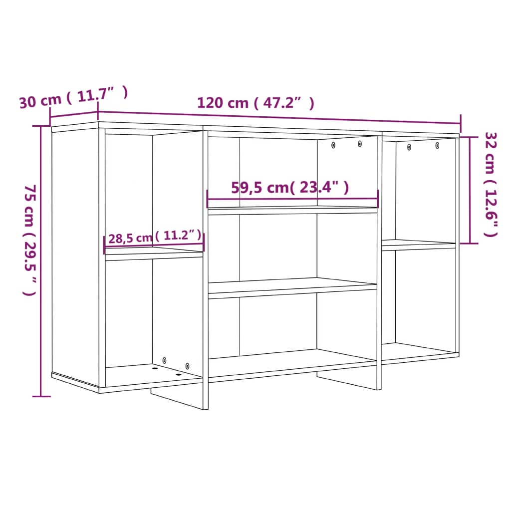 Credenza Rovere Sonoma 120x30x75 cm in Truciolato 809623