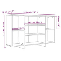 Credenza Grigio Cemento 120x30x75 cm in Truciolato cod mxl 13610