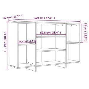 Credenza Grigio Cemento 120x30x75 cm in Truciolato cod mxl 13610