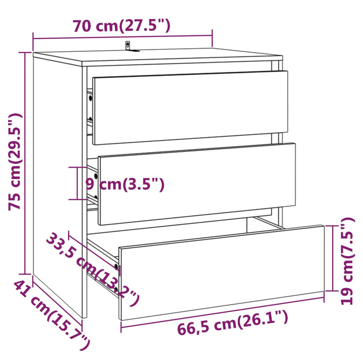 Credenza Bianca 70x41x75 cm in Truciolato cod mxl 11775