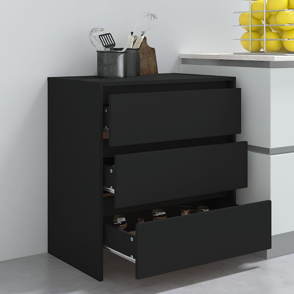 Credenza Nera 70x41x75 cm in Truciolato 809747