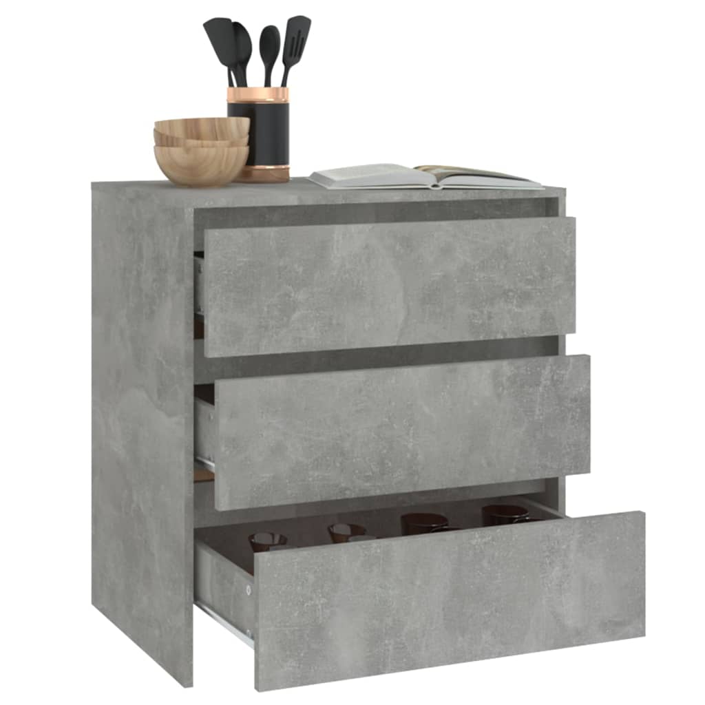 Credenza Grigio Cemento 70x41x75 cm in Truciolato