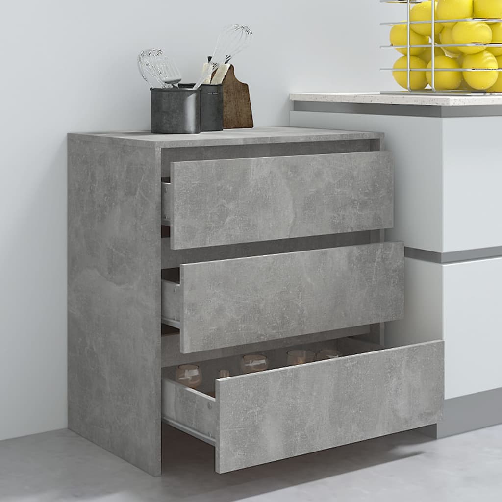 Credenza Grigio Cemento 70x41x75 cm in Truciolato