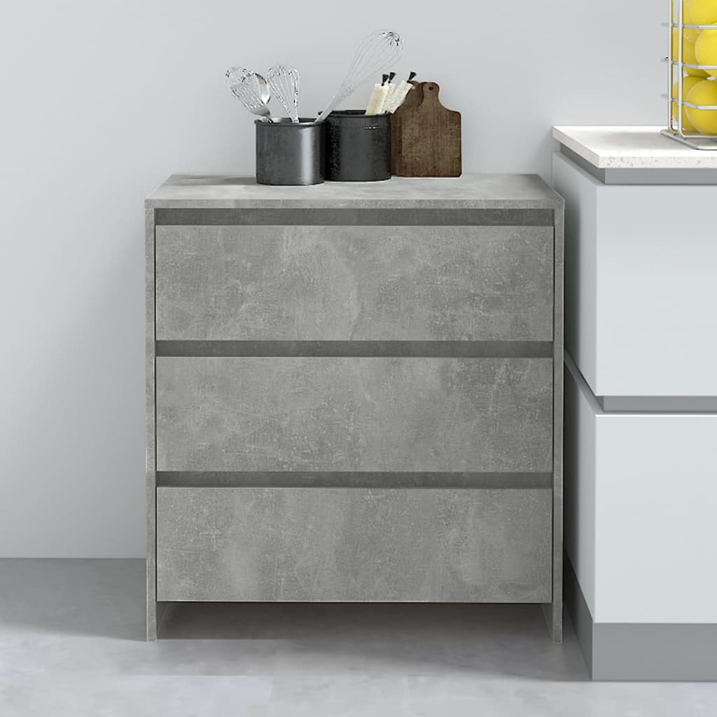 Credenza Grigio Cemento 70x41x75 cm in Truciolato